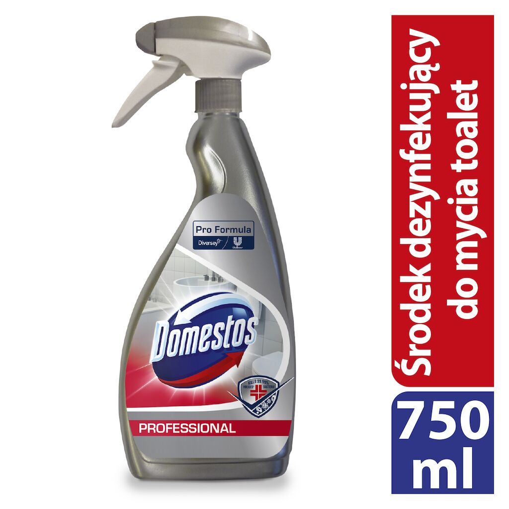 Domestos Pro Formula TASKI Sani 4 in 1 Plus Spray 6x0.75L - preparat do czyszczenia, odkamieniania, dezynfekcji i dezodoryzacji powierzchni w łazienkach